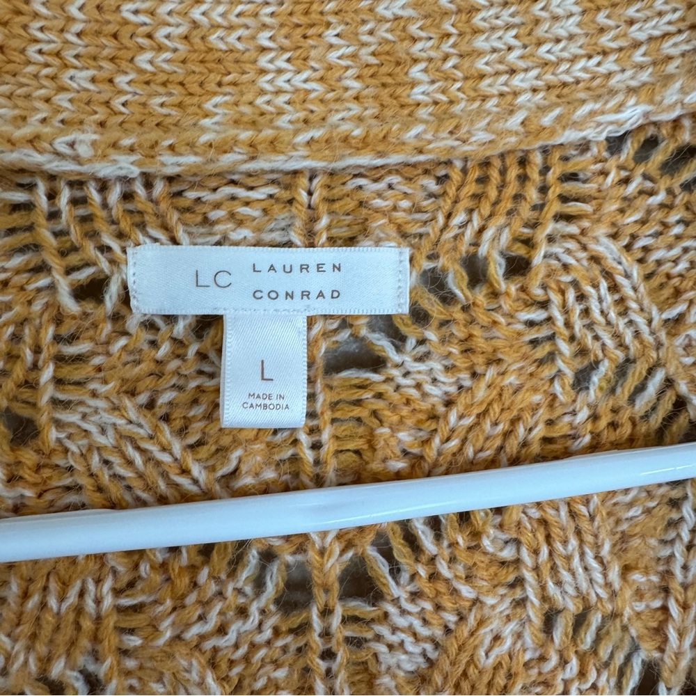 LC‎ Lauren Conrad Orange Chunky Knit Cardigan - Picture 3 of 8